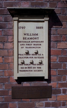 The Beamont plaque c H Wells SE96A30Su110896