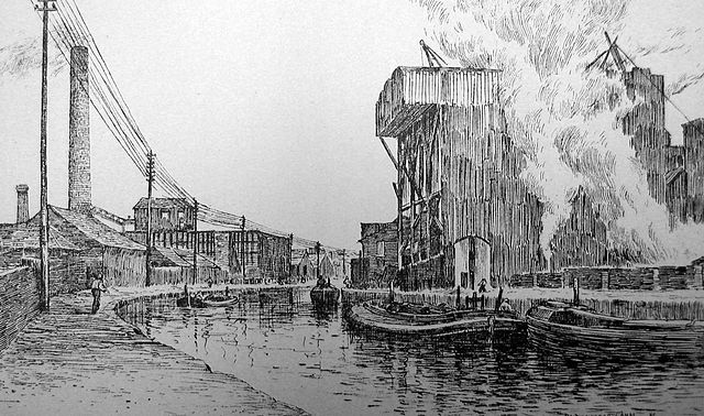 PD Taken from Charles Nicksons History of Runcorn published in 1887. It shows the Bridgewater Canal with Hazlehursts factory on the left and Johnsons640px Runcorn soapworks
